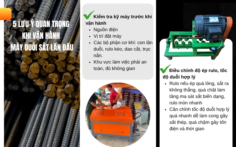 5 lưu ý quan trọng khi vận hành máy duỗi sắt