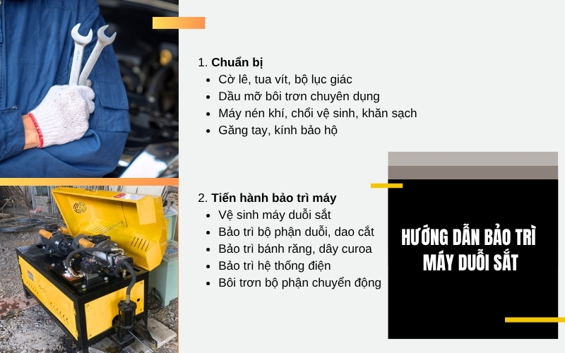 Hướng dẫn bảo trì máy duỗi sắt