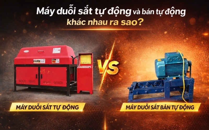 Máy duỗi sắt tự động và bán tự động khác nhau ra sao Tư vấn chọn mua hiệu quả
