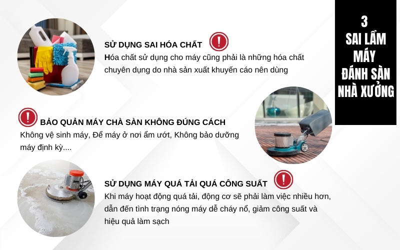 3 sai lầm máy đánh sàn nhà xưởng