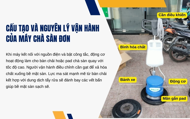 Cấu tạo và nguyên lý vận hành của máy chà sàn đơn