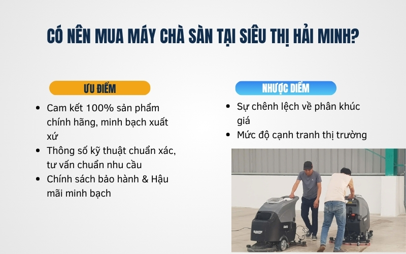 Có nên mua máy chà sàn tại siêu thị Hải Minh?
