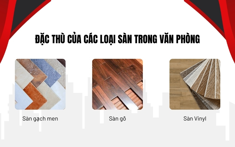 Đặc thù của các loại sàn trong văn phòng