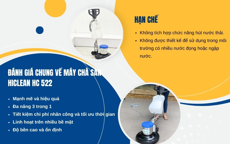 Đánh giá chung về máy chà sàn Hiclean HC522 New