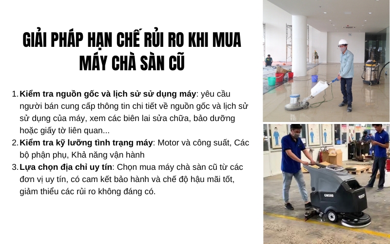 Giải pháp hạn chế rủi ro khi mua máy chà sàn cũ