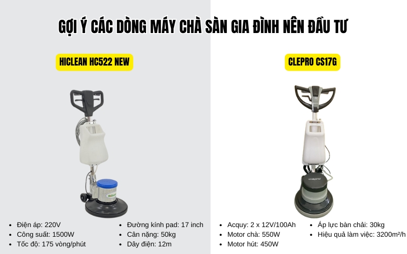 Gợi ý các dòng máy chà sàn gia đình nên đầu tư