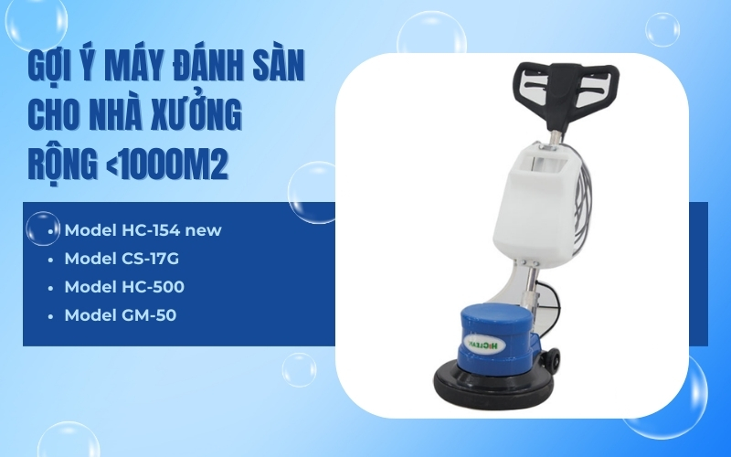 Gợi ý máy đánh sàn cho nhà xưởng rộng 1000m2