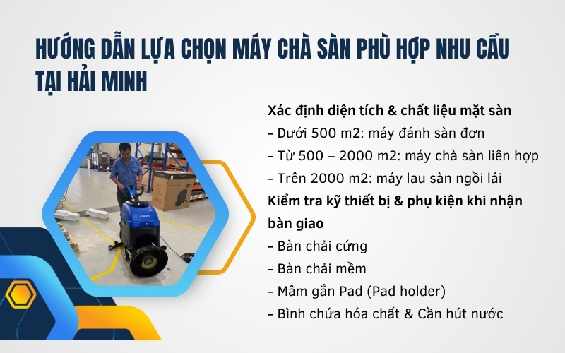 Hướng dẫn lựa chọn máy chà sàn phù hợp nhu cầu tại Hải Minh
