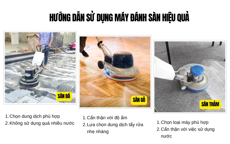 Hướng dẫn sử dụng máy đánh sàn hiệu quả