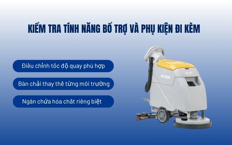 Kiểm tra tính năng bổ trợ và phụ kiện đi kèm