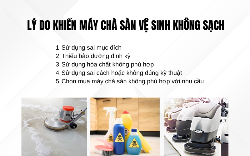Lý do khiến máy chà sàn vệ sinh không sạch