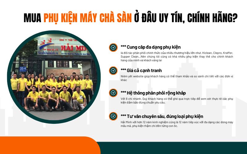Mua phụ kiện máy chà sàn ở đâu uy tín, chính hãng?