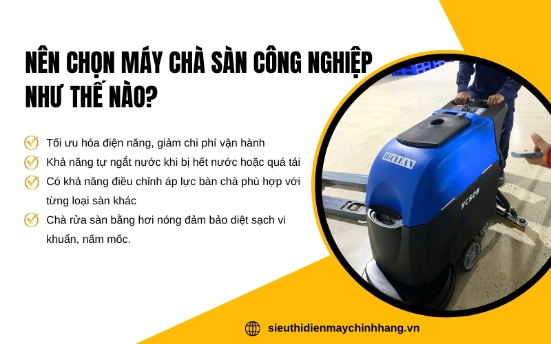 Nên chọn máy chà sàn công nghiệp như thế nào