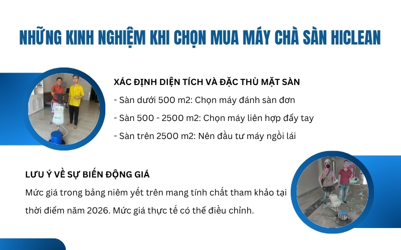 Những kinh nghiệm khi chọn mua máy chà sàn HiClean