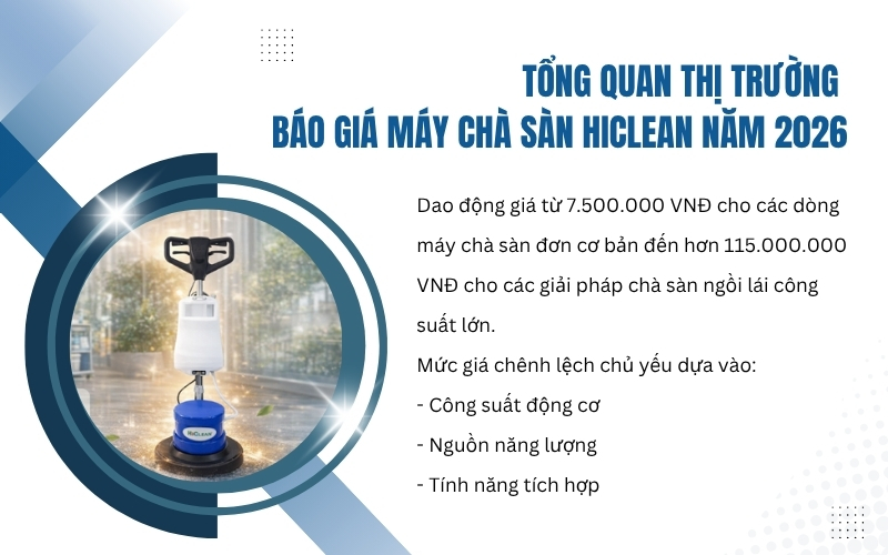 Tổng quan thị trường báo giá máy chà sàn HiClean năm 2026