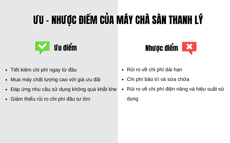 Ưu nhược điểm của máy chà sàn thanh lý