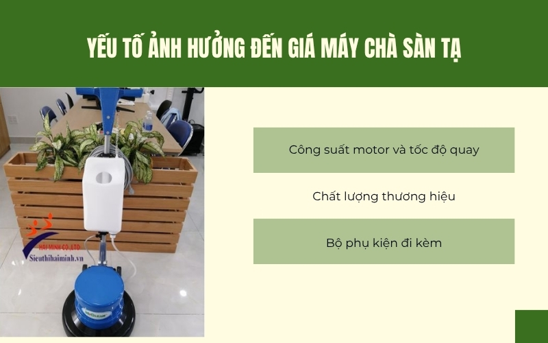 Yếu tố ảnh hưởng đến giá máy chà sàn tạ