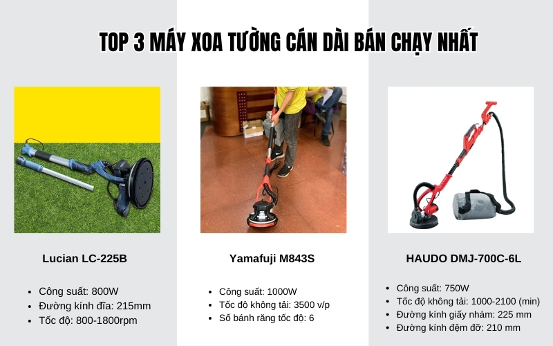 Top 3 máy xoa tường cán dài bán chạy nhất