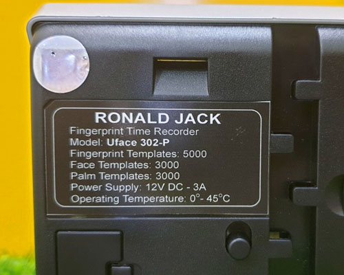 Máy chấm công RONALD JACK Uface 302-P (nhận diện khuôn mặt, vân tay, lòng bàn tay)