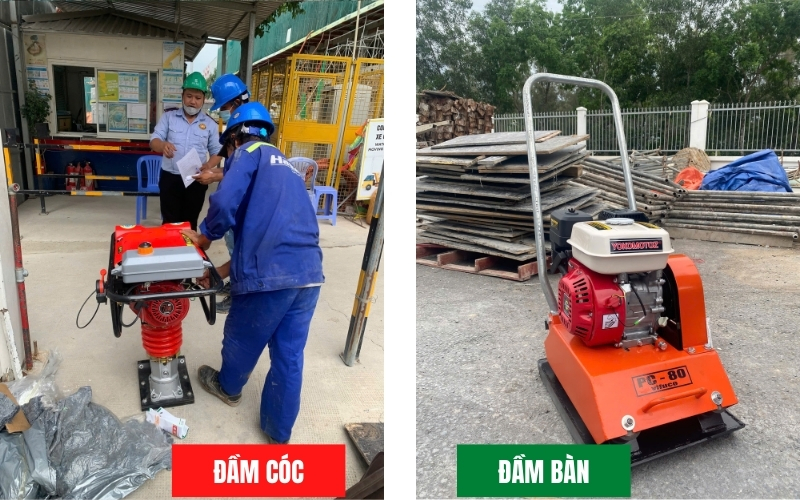 Chi phí sử dụng máy đầm cóc và máy đầm bàn
