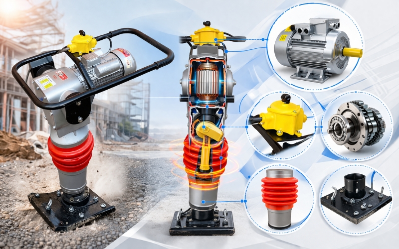 Cấu tạo máy đầm cóc điện chi tiết