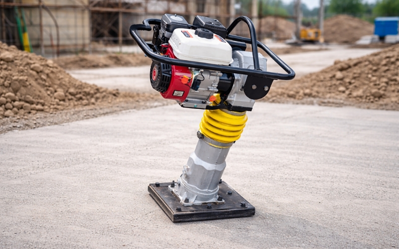 Chọn đầm cóc với nền bê tông lót, nền công trình kỹ thuật