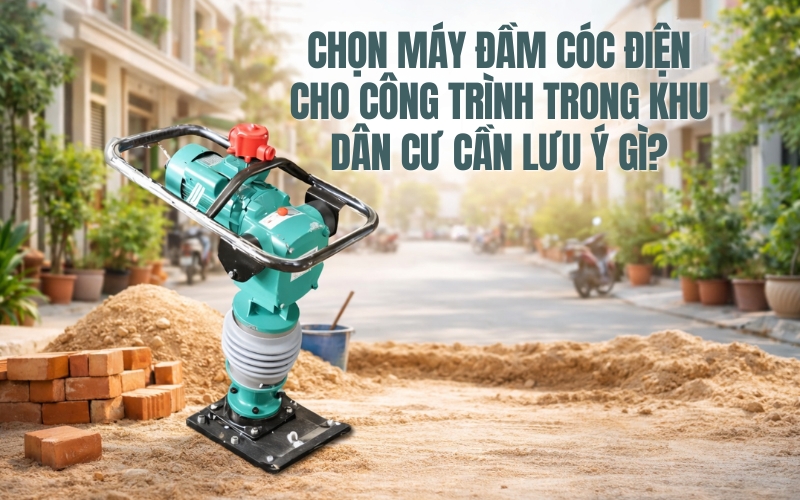 Chọn máy đầm cóc điện cho công trình trong khu dân cư cần lưu ý gì?