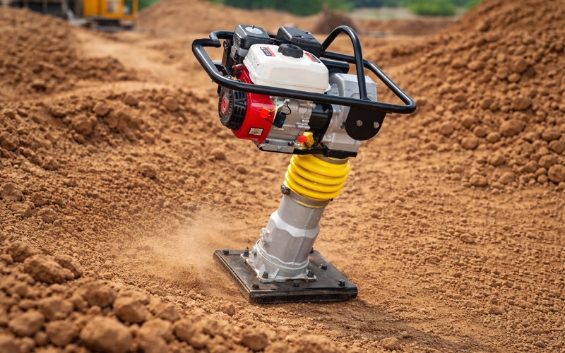 Chọn máy đầm cóc theo nền đất tơi, đất san lấp mới