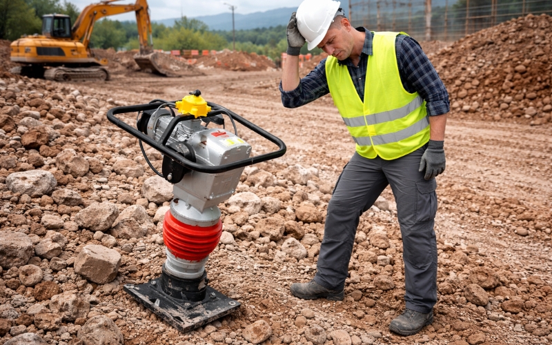 Hạn chế của máy đầm cóc điện trong xây dựng