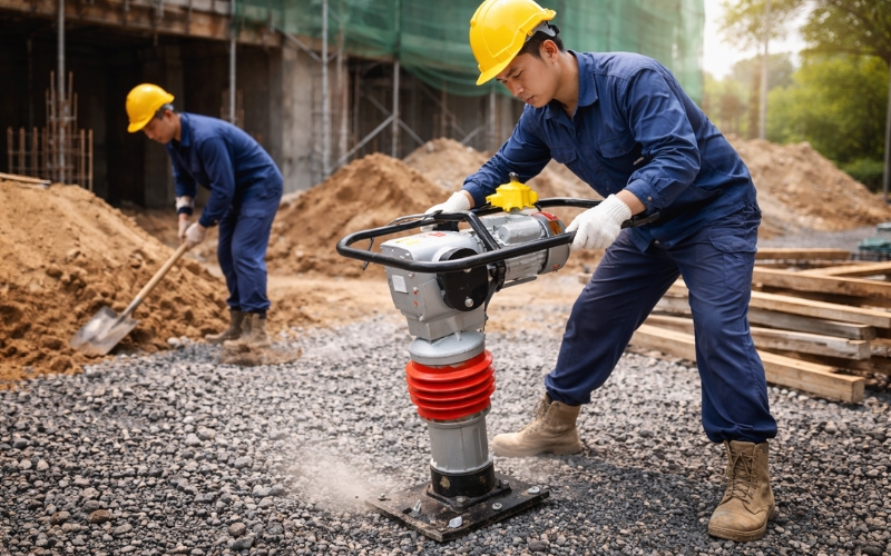 Nguyên lý tạo lực đầm của máy đầm cóc chạy điện 