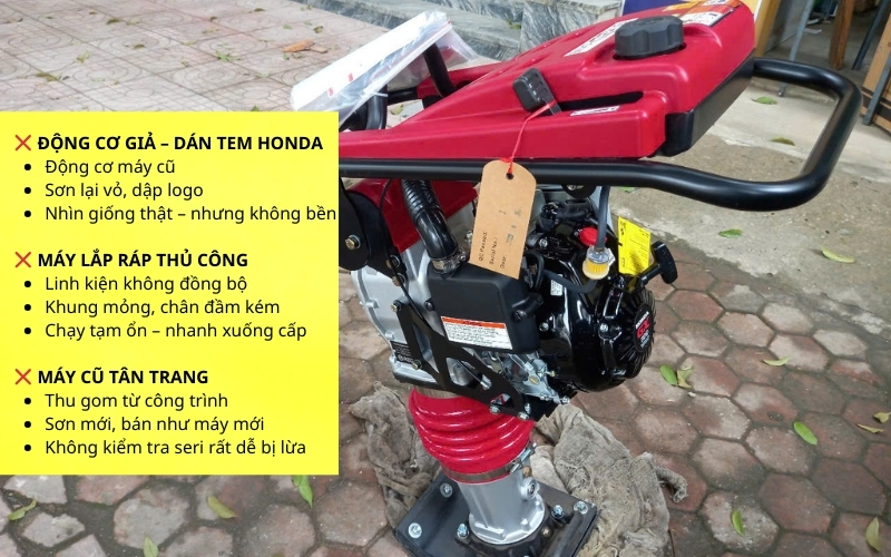Thực trạng máy đầm cóc Honda giả, nhái trên thị trường