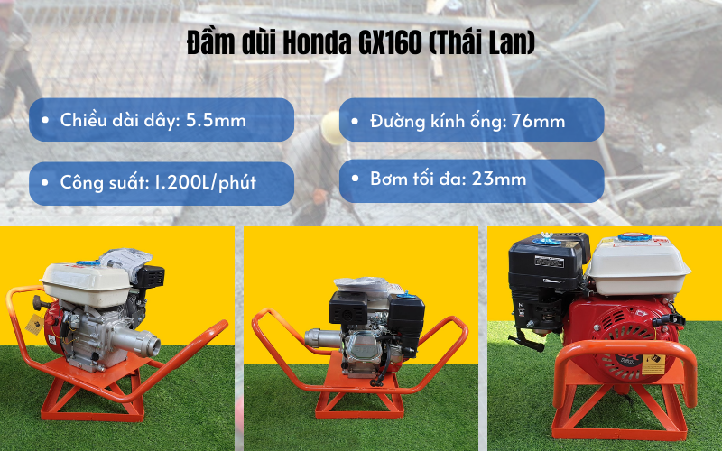 Đầm dùi Honda GX160 (Thái Lan)