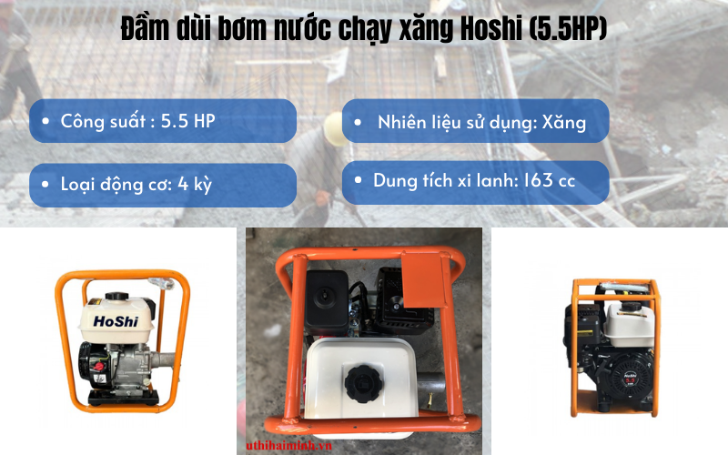 Đầm dùi bơm nước chạy xăng Hoshi (5.5HP)