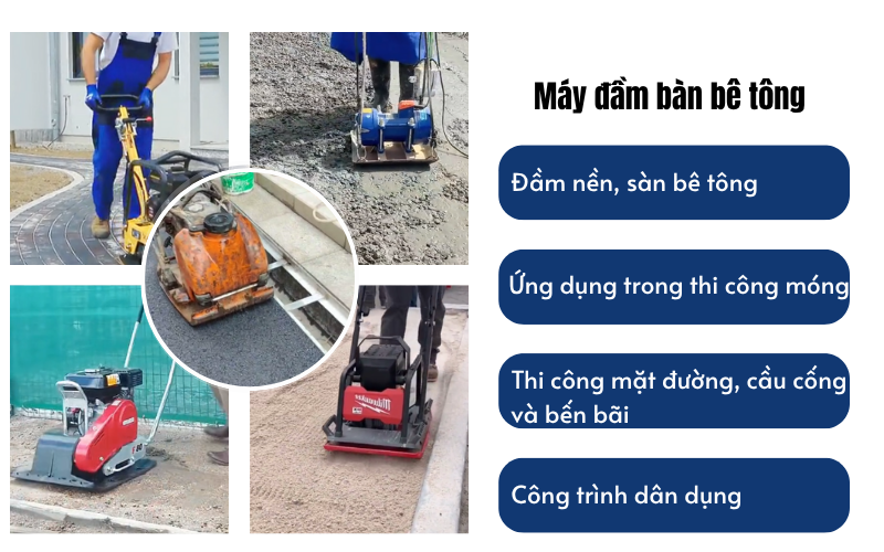 Ứng dụng máy đầm bàn trong ngành xây dựng