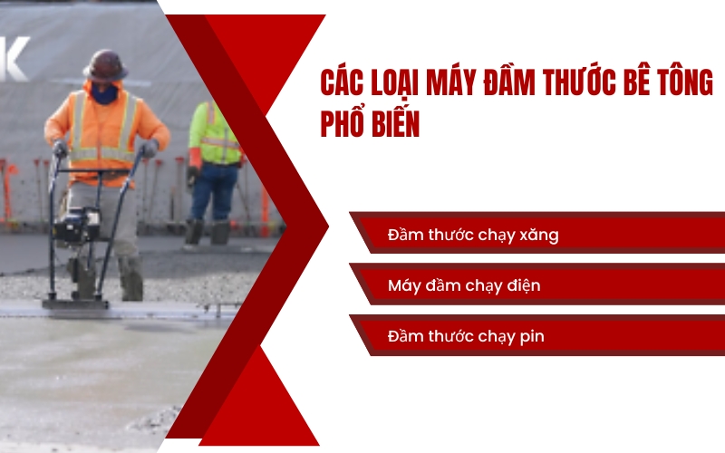 Các loại máy đầm thước bê tông phổ biến