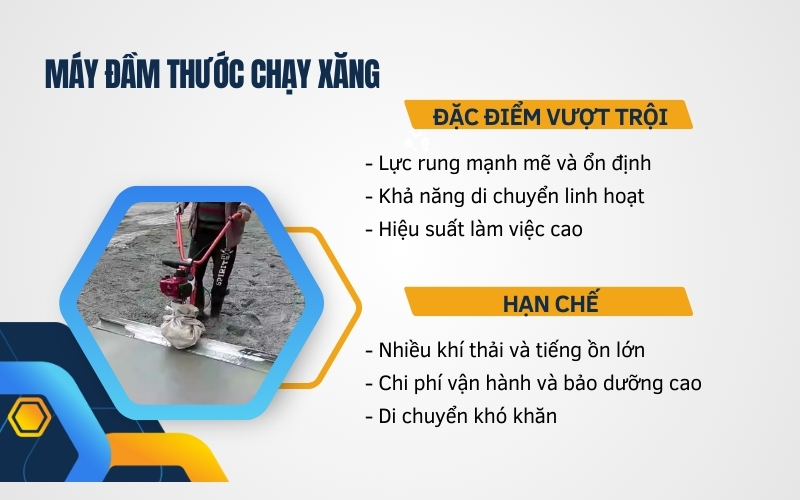 Máy đầm thước chạy xăng