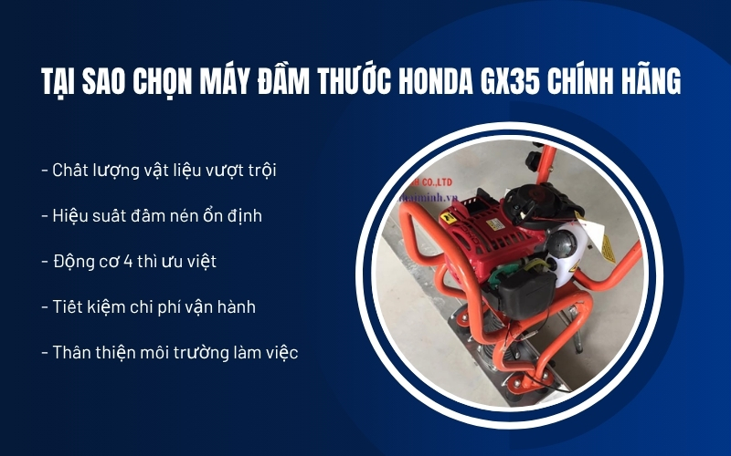 Tại sao chọn Máy đầm thước Honda GX35 chính hãng