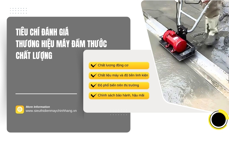 Tiêu chí đánh giá thương hiệu máy đầm thước chất lượng
