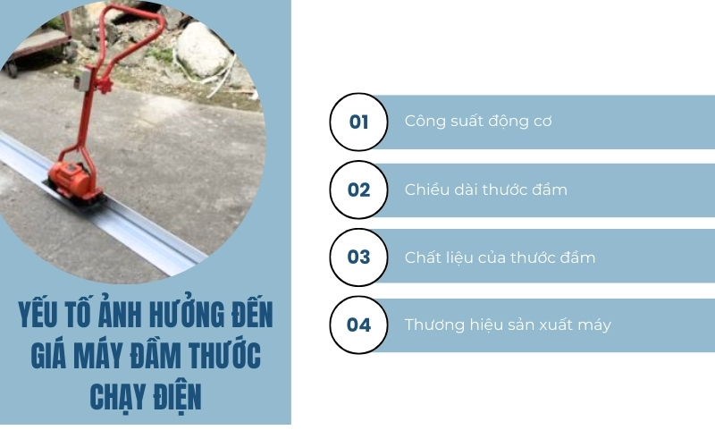 Yếu tố ảnh hưởng đến giá máy đầm thước chạy điện