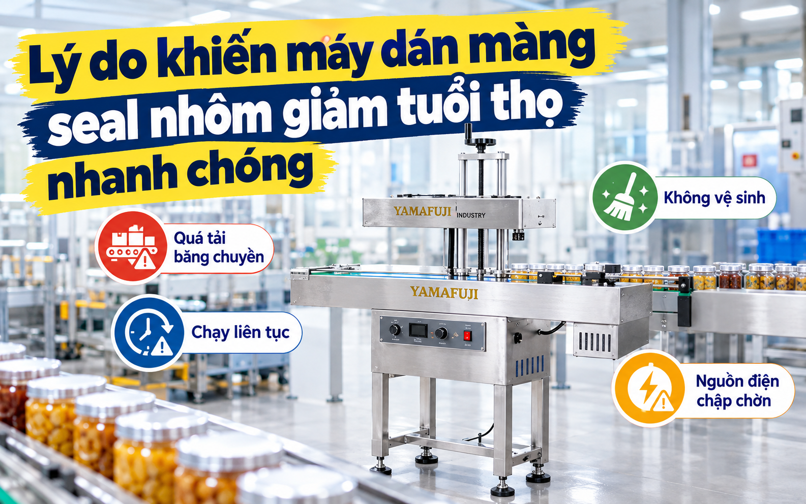 Lý do khiến máy dán màng seal nhôm giảm tuổi thọ nhanh chóng