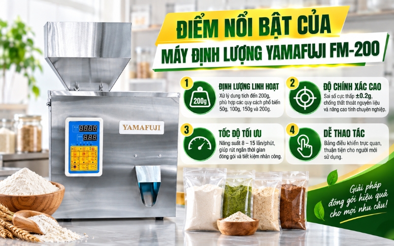 Đặc điểm nổi bật của máy định lượng cân bột Yamafuji FM-200