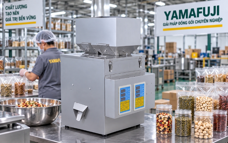 Máy Định Lượng 2 Đầu Yamafuji F-2T100 Cân 0.5–100g