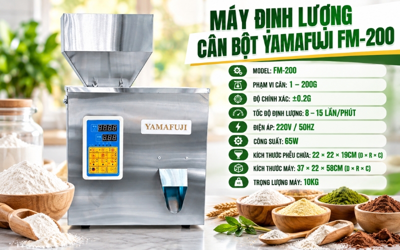 Thông số kỹ thuật máy định lượng Yamafuji FM-200