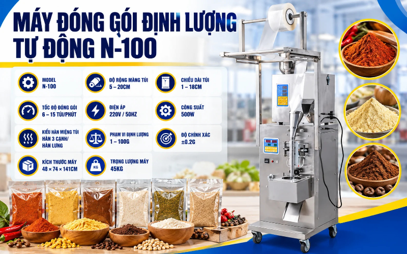 Thông số kỹ thuật máy đóng gói định lượng Yamafuji N-100