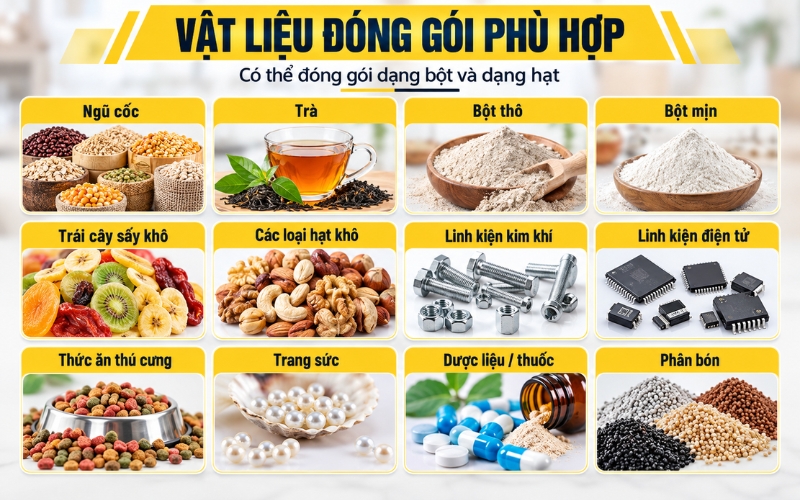 Máy định lượng Yamafuji F-200 dùng cho nguyên liệu nào?