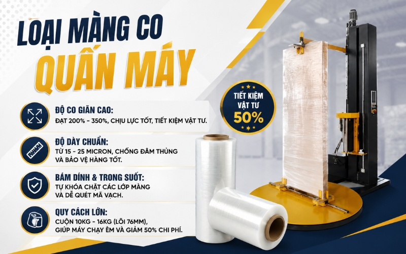 Loại màng co quấn máy