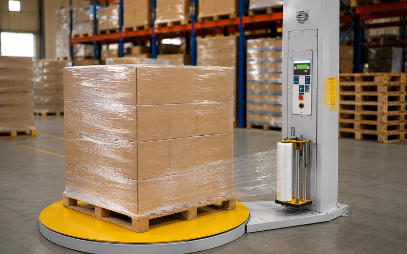 Quấn màng co thùng carton