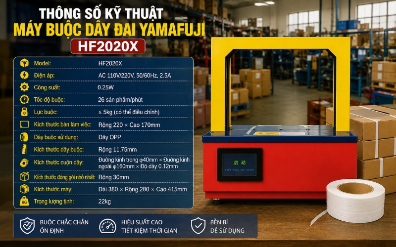 Thông số máy buộc dây Yamafuji HF2020X