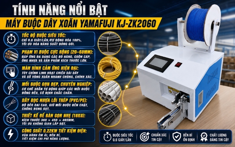 Tính năng nổi bật của máy buộc dây KJ-ZK2060