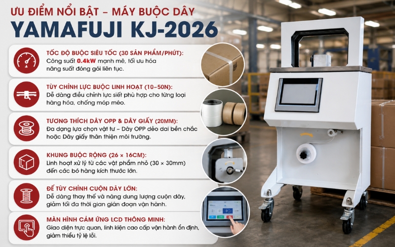 Ưu điểm nổi bật của máy buộc dây Yamafuji KJ-2026